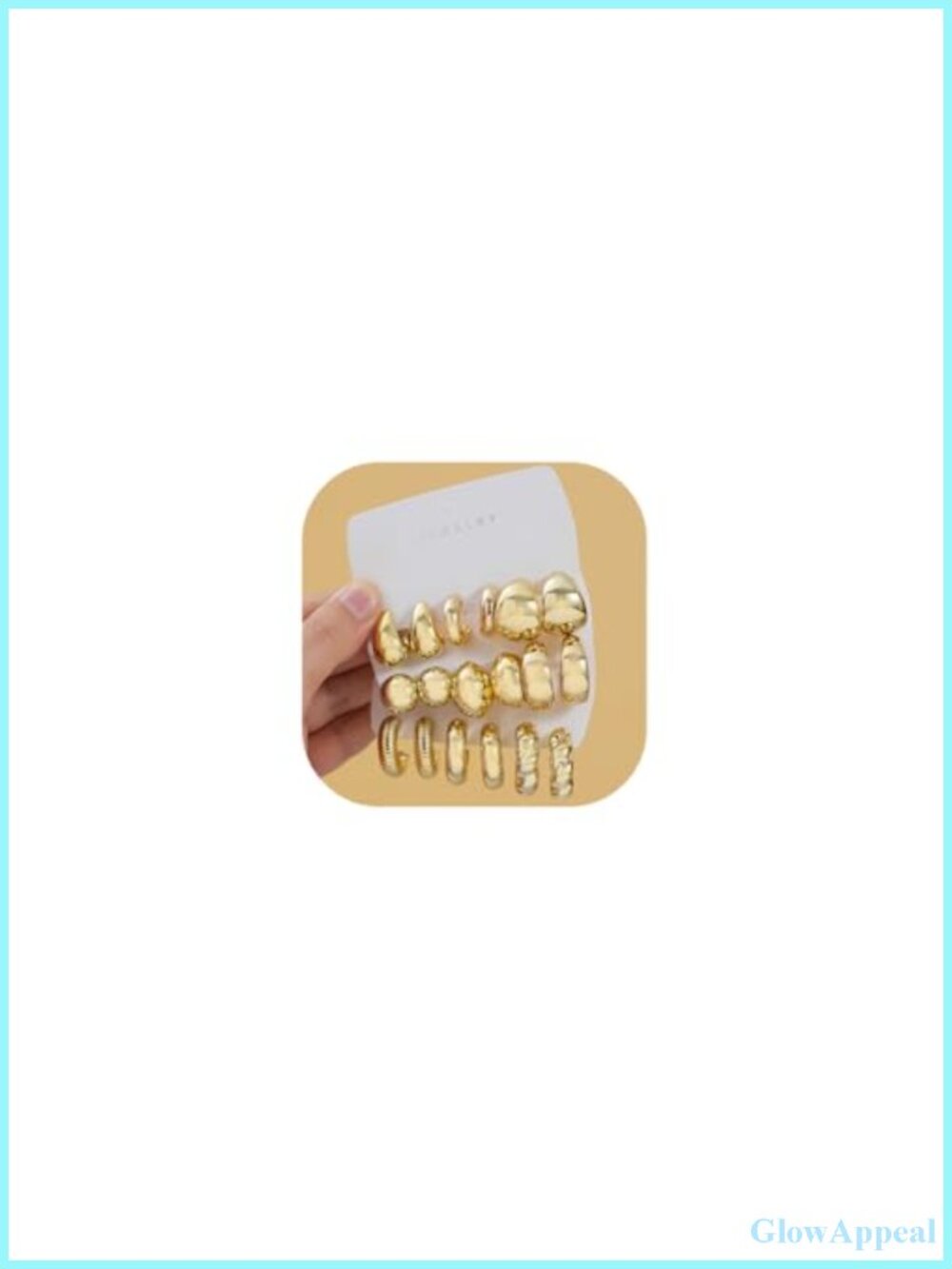 9 Pairs Gold Plated Hoop Earrings Set for Women Trendy Lightweight